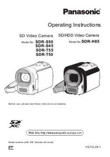 Panasonic SDR S 45 manual. Camera Instructions.